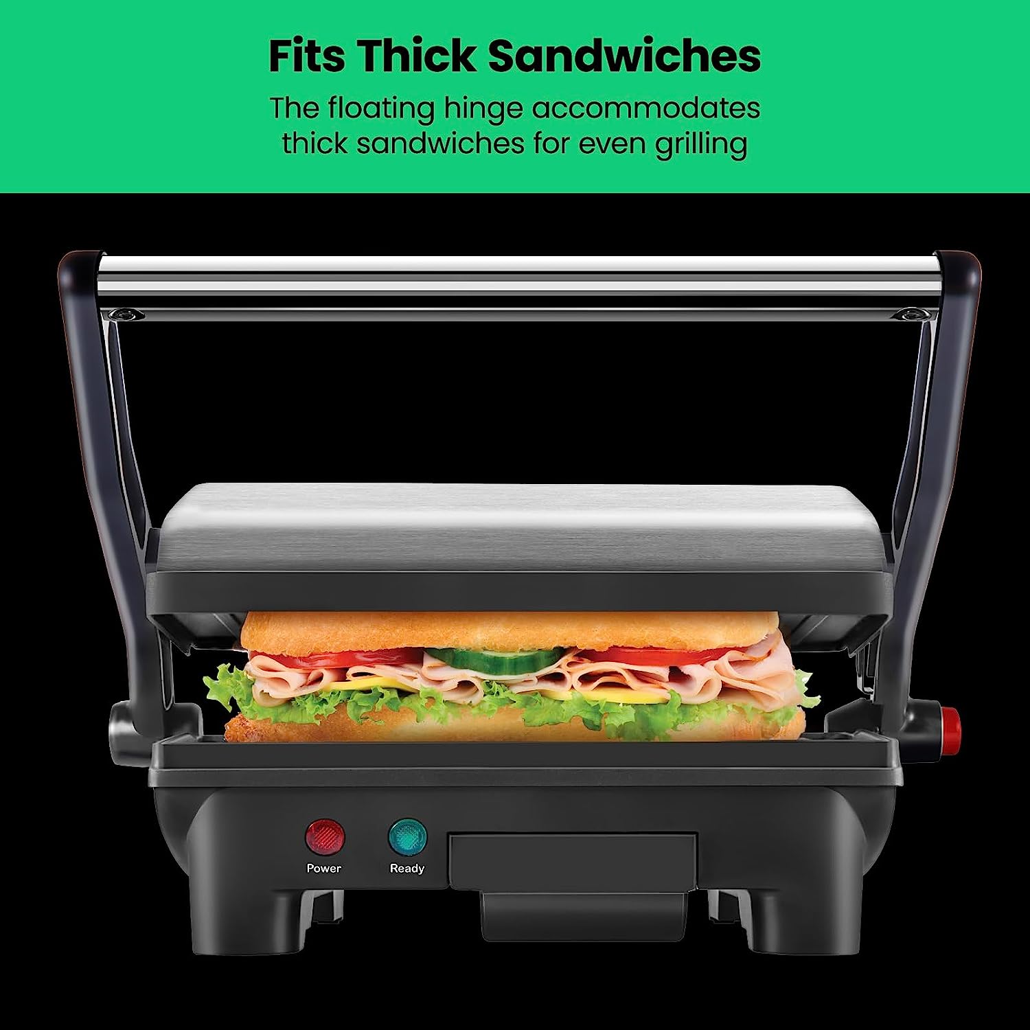 Chefman Parrilla Panini Prensa y Gourmet Sándwich de Hacer, 4 Rebanadas