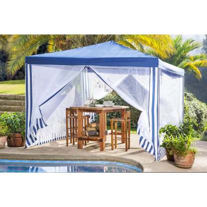 Toldo de restaurante color topo con mosquitera apto para terraza exterior patio 3 x 3 m