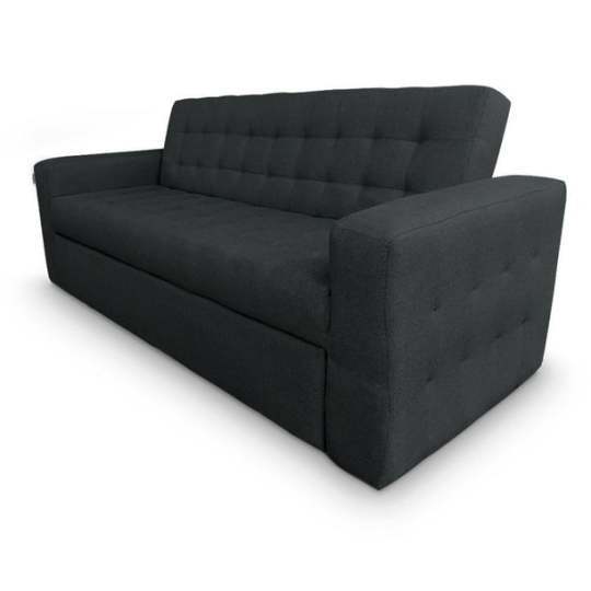Sofa cama Matrimonial en Lino Gris Oxford Plegable moderno Mobydec Sofa cama Matrimonial Plegable en Lino