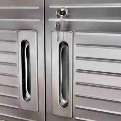Gabinete De Almacenaje Alto Con Ruedas Acero Inoxidable Msi