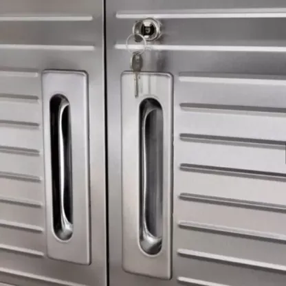 Gabinete De Almacenaje Alto Con Ruedas Acero Inoxidable Msi