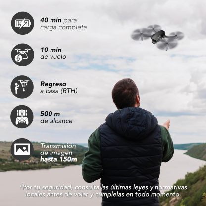 Binden - Drone Profesional B19 EIS, Cámara 2K, Sensor de Flujo Óptico, GPS, Barómetro, Quadcopter con Control Remoto, Funciones Inteligentes, 21 minutos de Vuelo - Gris Claro