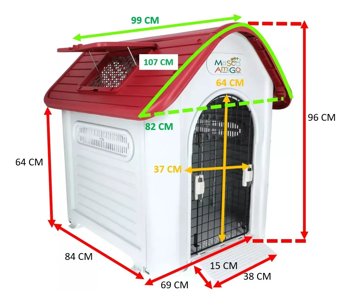 Casa Para Perro Razas Grandes Con Puerta Térmica Mascoamigo