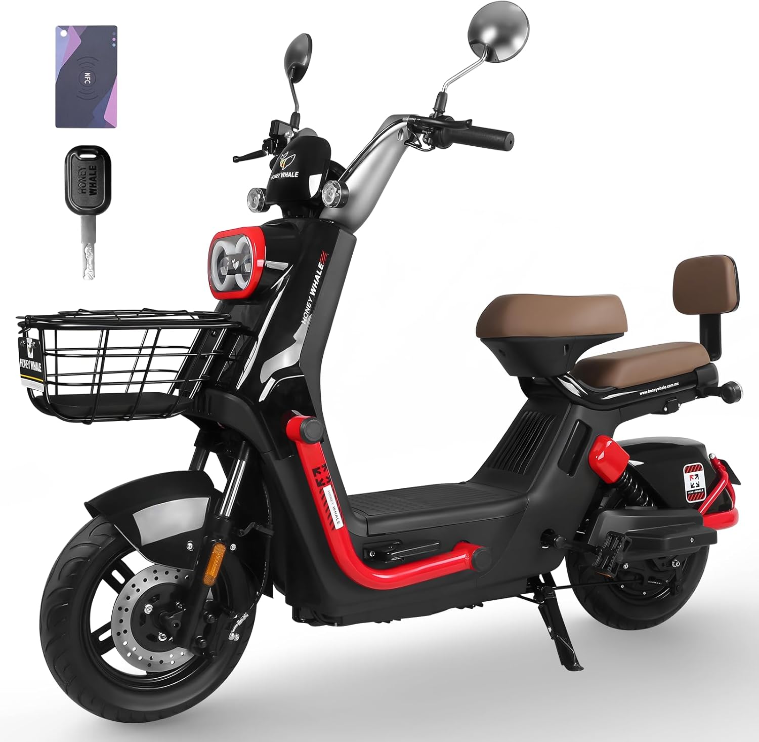 HONEYWHALE KC PRO Bicicleta Electrica para Adultos, Moto Electrica con Alarma, Potencia Motor Hasta 800W, Velocidad Máxima 45KM/H, Autonomía 60KM, Compatible con Desbloqueo NFC