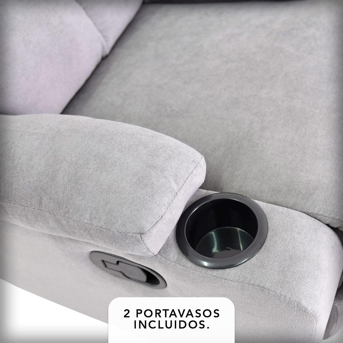 Sillon Reclinable para Adultos Individual - Brady - con Sistema Manual - Reposet de Tela - Varios Colores (Gris).