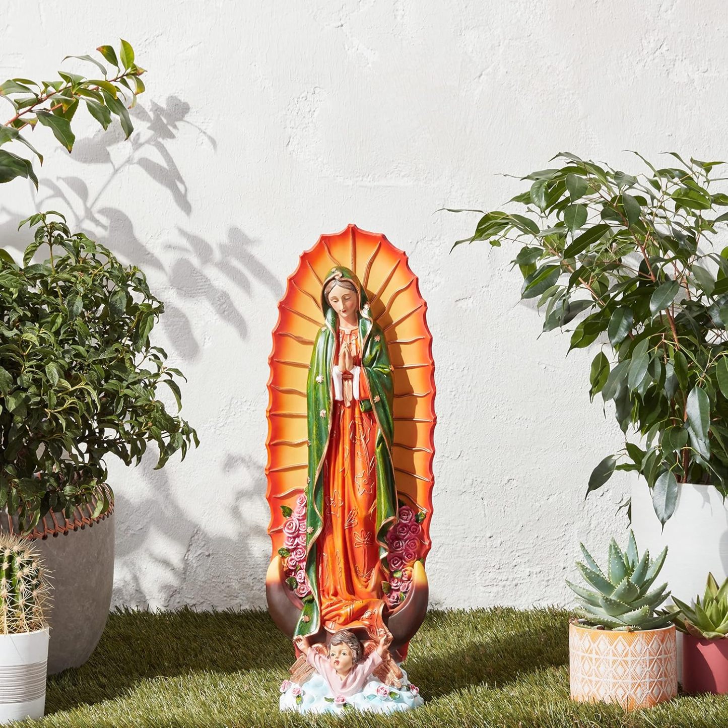 Design Toscano The Virgin of Guadalupe Religious Garden Decor Statue, Medium, Full Color
