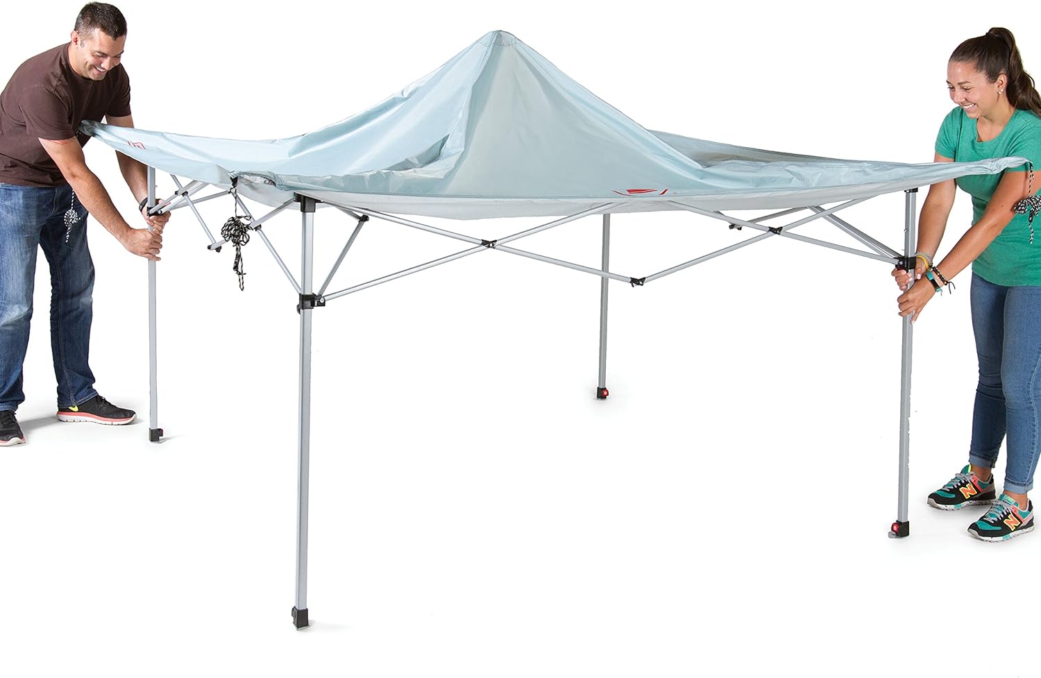 Coleman Light & Fast - Tienda de campaña desplegable de 10 x 10 pies, Refugio portátil para el Sol se instala en 3 Minutos y Pesa 10 Libras más Ligero Que refugios comparables, Ideal para Playa-clavijas de tierra para tienda de campaña al aire libre
