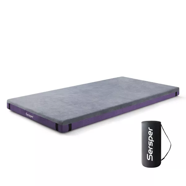 Sersper Colchón de exterior de 4 pulgadas con bolsillo lateral,Impermeable,Portátil,Plegable