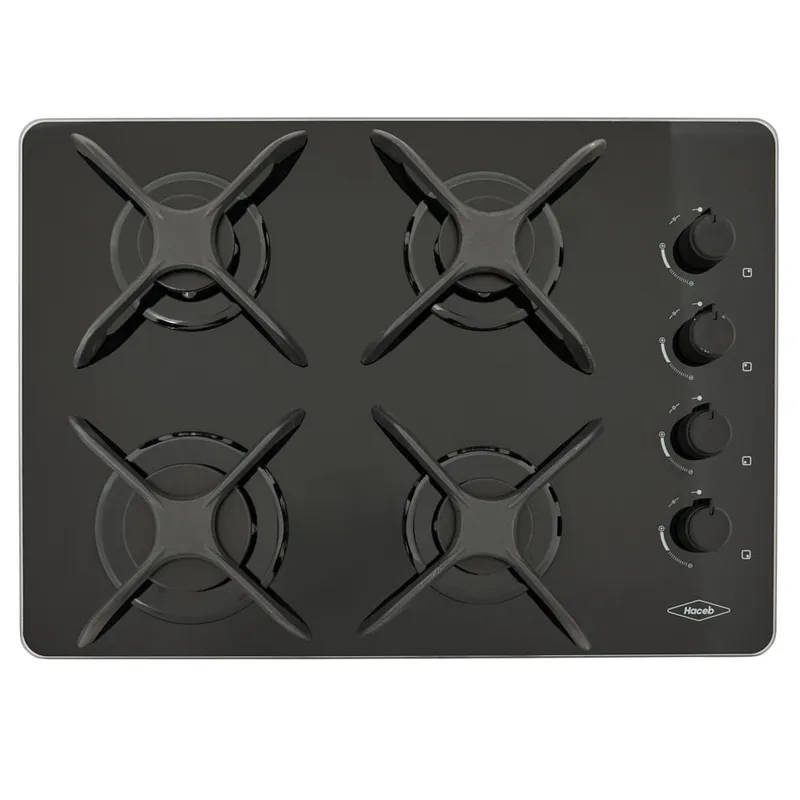 Estufa de empotrar Cristal negro 60X43 cm Hierro fundido gas natural