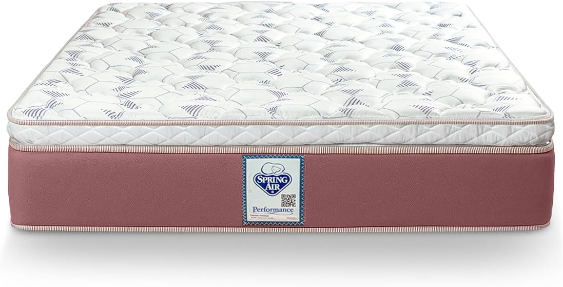 Colchón Queen Size Ortopédico Spring Air Gibson, Tecnología Performance y colchoneta con capitonado ultra confort, 672 Resortes continuos Infinity que brindan soporte superior al dormir, Firmeza Media