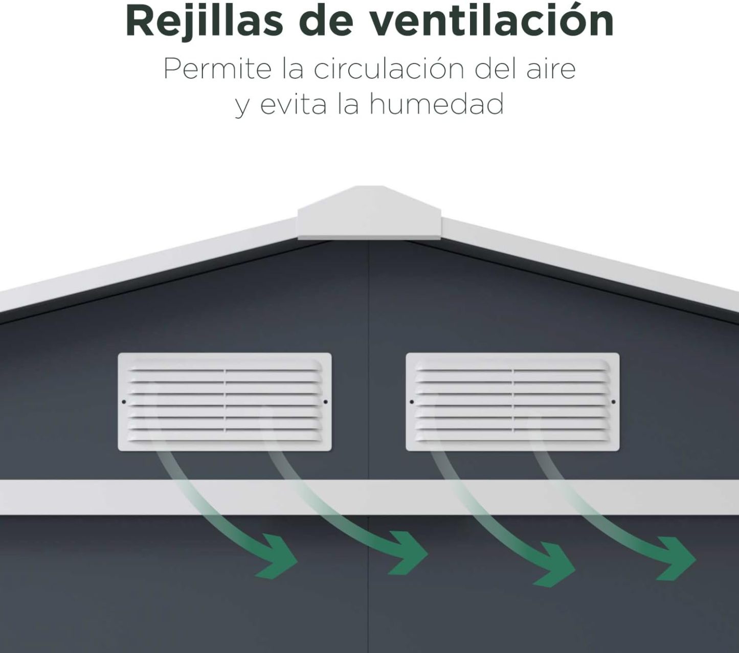 TOPLIVING Cobertizo de Almacenamiento Exterior de Metal, Bodega Exterior para Herramientas, Armario para Jardín Multiusos Metálico 213x191x195 cm Color Gris