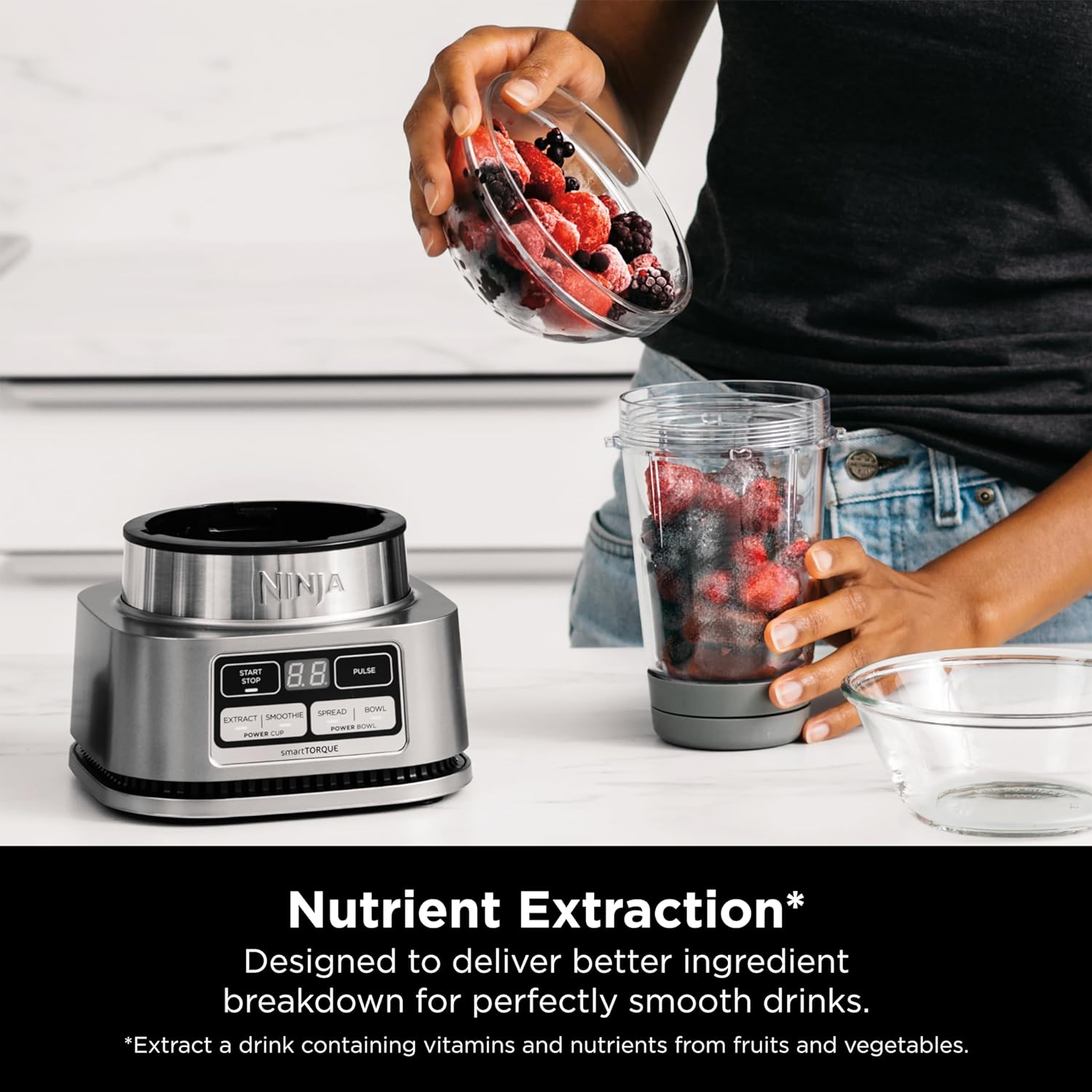 Ninja - Extractor nutricional, licuadora personal con 2 vasos + 2 batidoras SS101
