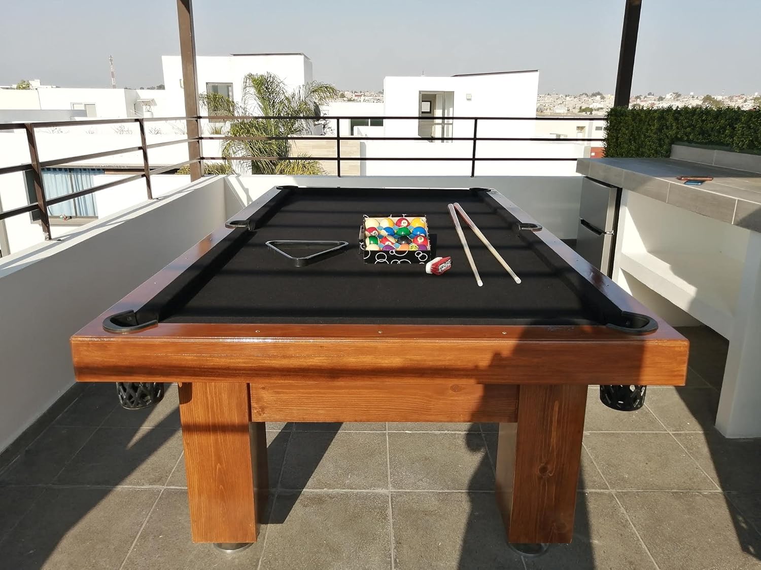 Mesa de Billar con Cubierta para Comedor Hecha a Mano en México Mesas Profesionales (Rojo)