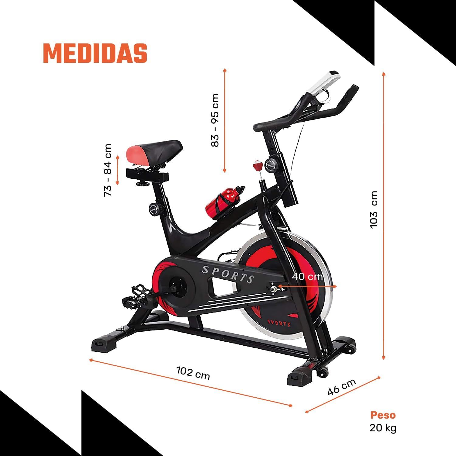 CENTURFIT Bicicleta Fija 6 kg Bicicleta Spinning Rueda 6 Kg Excelente Calidad Bicicleta Estacionaria Ajustable Bicicleta Estatica Pantalla Bicicleta Fija Para Ejercicio