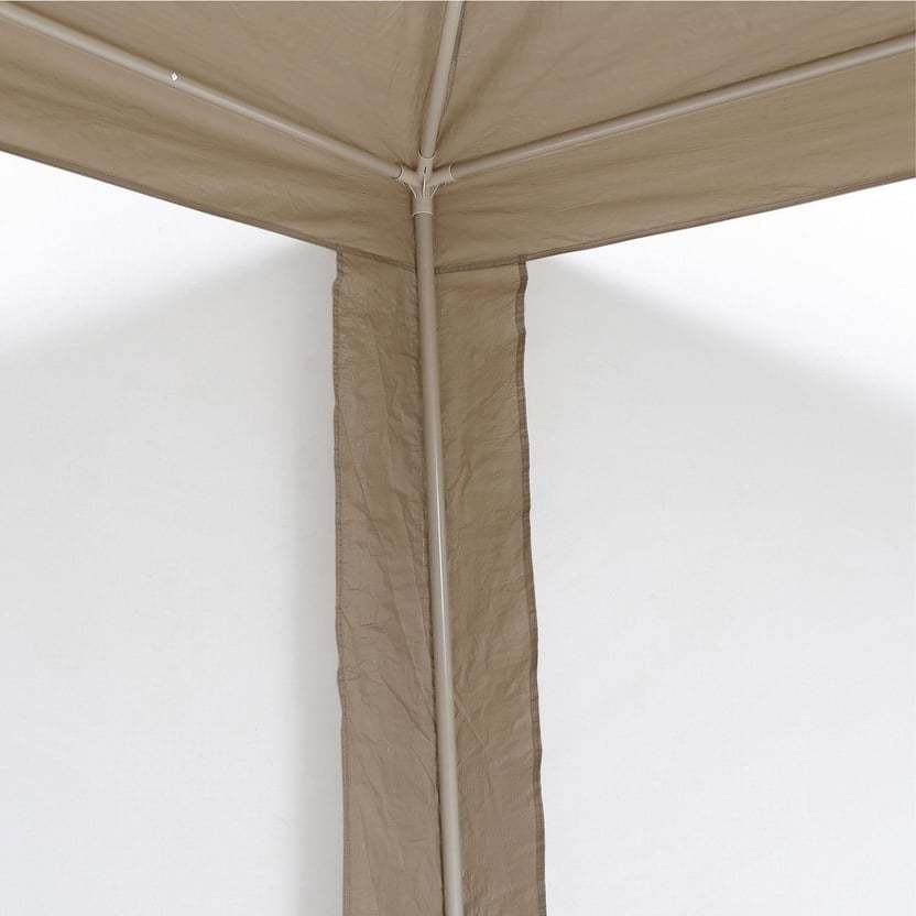 Toldo de restaurante color topo con mosquitera apto para terraza exterior patio 3 x 3 m