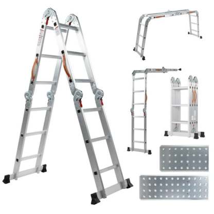 Escalera Multiposiciones De Aluminio 3.5 Metros 12 Peldaños Kingsman KMEM35