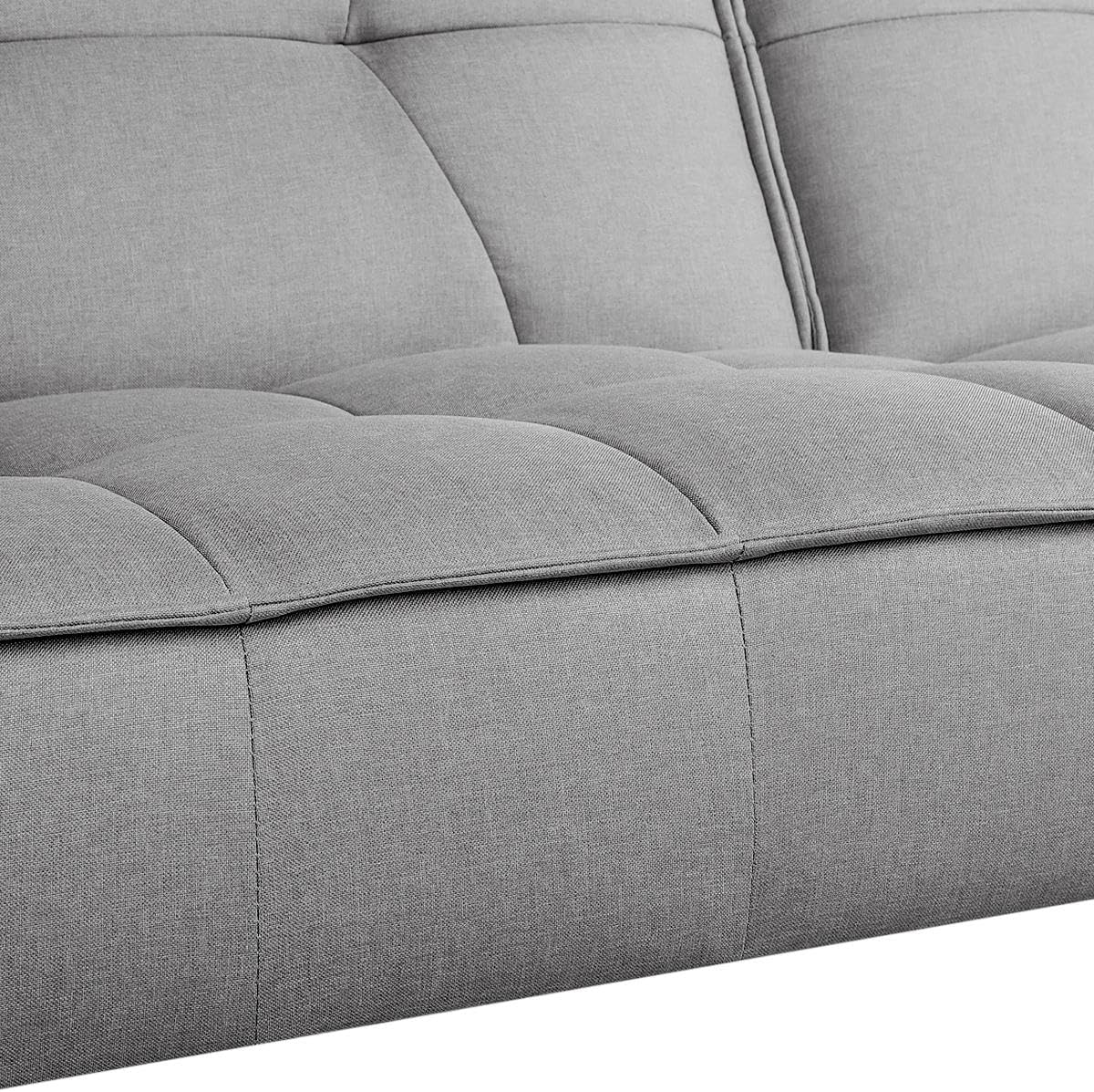 Yaheetech Sofá Cama Convertible Moderno futón sofás, Cama Plegable y Abajo, Tela de Lino reclinable para Sala de Estar, Color Gris