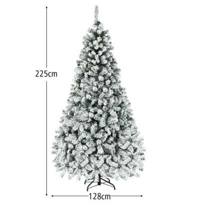Costway 2,25m Árbol de Navidad con 1010 Ramas y 450 luces LED Ideal Como Decoración para las Fiestas Costway Modern