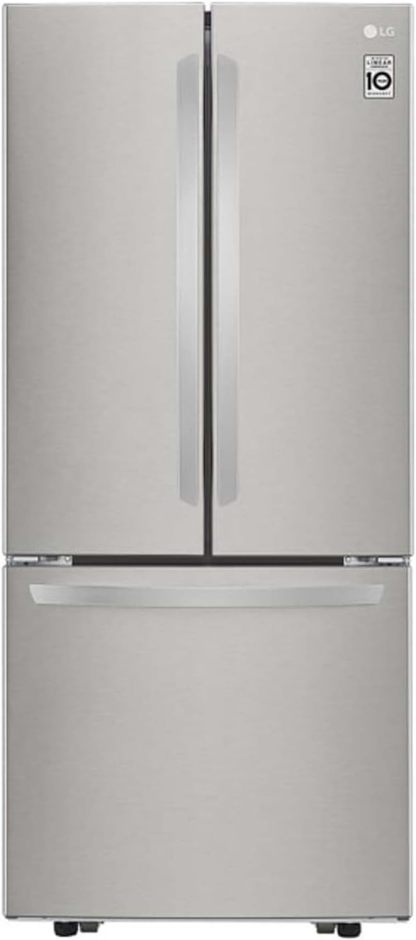Refrigerador LG French Door 22 pies cúbicos, Acero Inoxidable con Autodiagnóstico Smart Diagnosis, descongelacion automatica, gris, modelo GF22BGSK