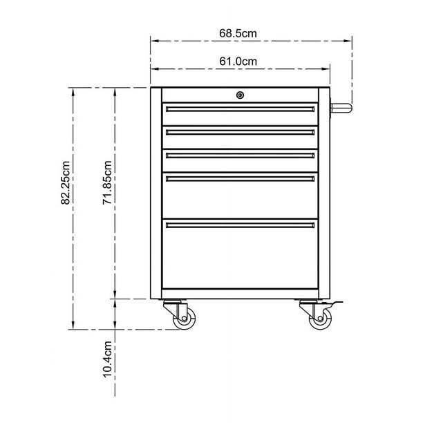 Gabinete De Herramientas Rojo 5 Cajones Thor Kitchen