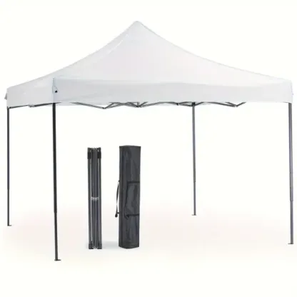 Carpa con dosel, refugio portátil emergente para exteriores de 10 x 10 pies, fácil cierre central de 1 empuje, protección UV y bolsa de transporte.