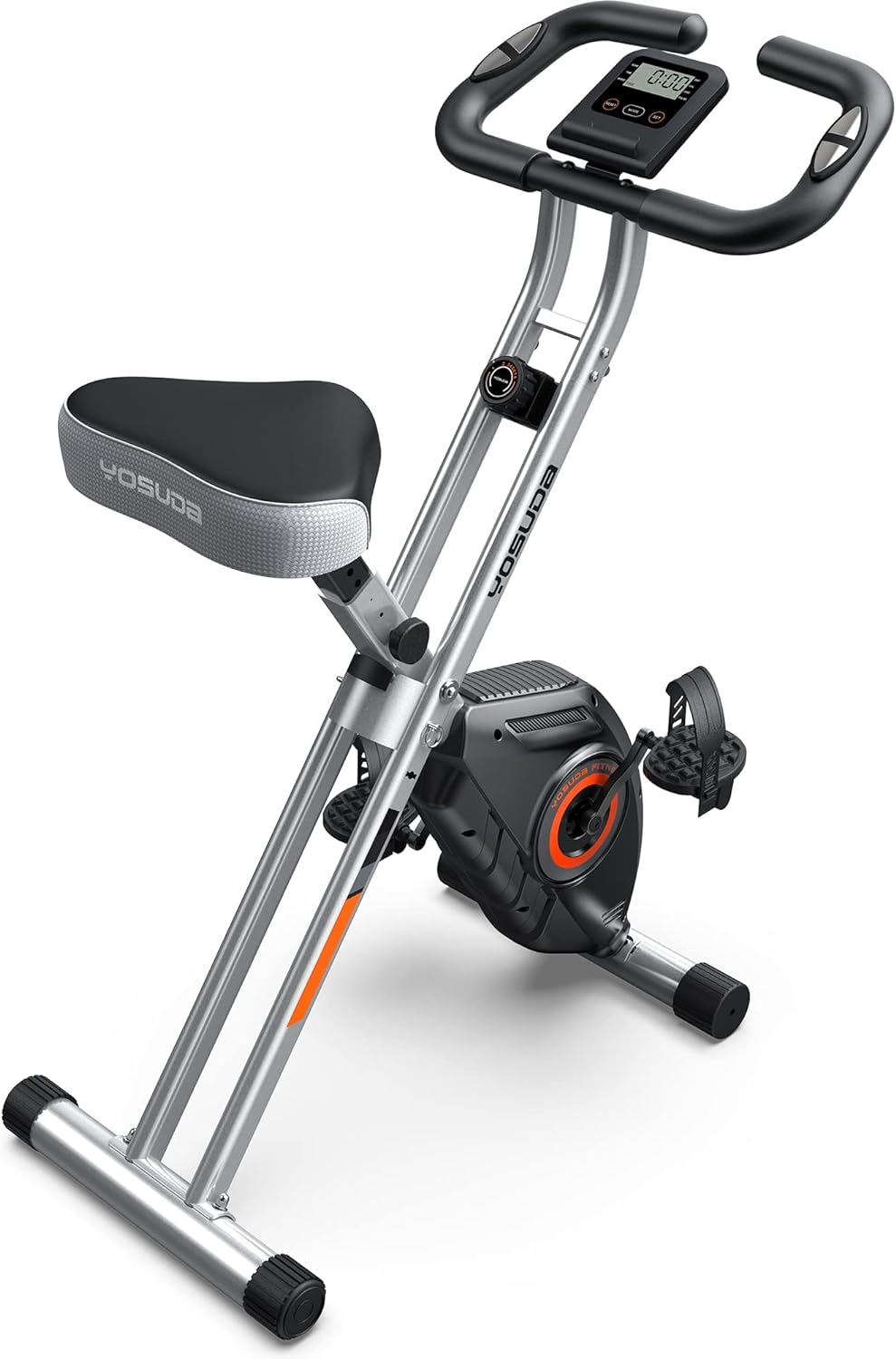 YOSUDA Bicicleta estática plegable 2 en 1 para personas mayores de 270 libras, bicicleta X magnética con 8 niveles de resistencia, para entrenamiento de gimnasio en casa