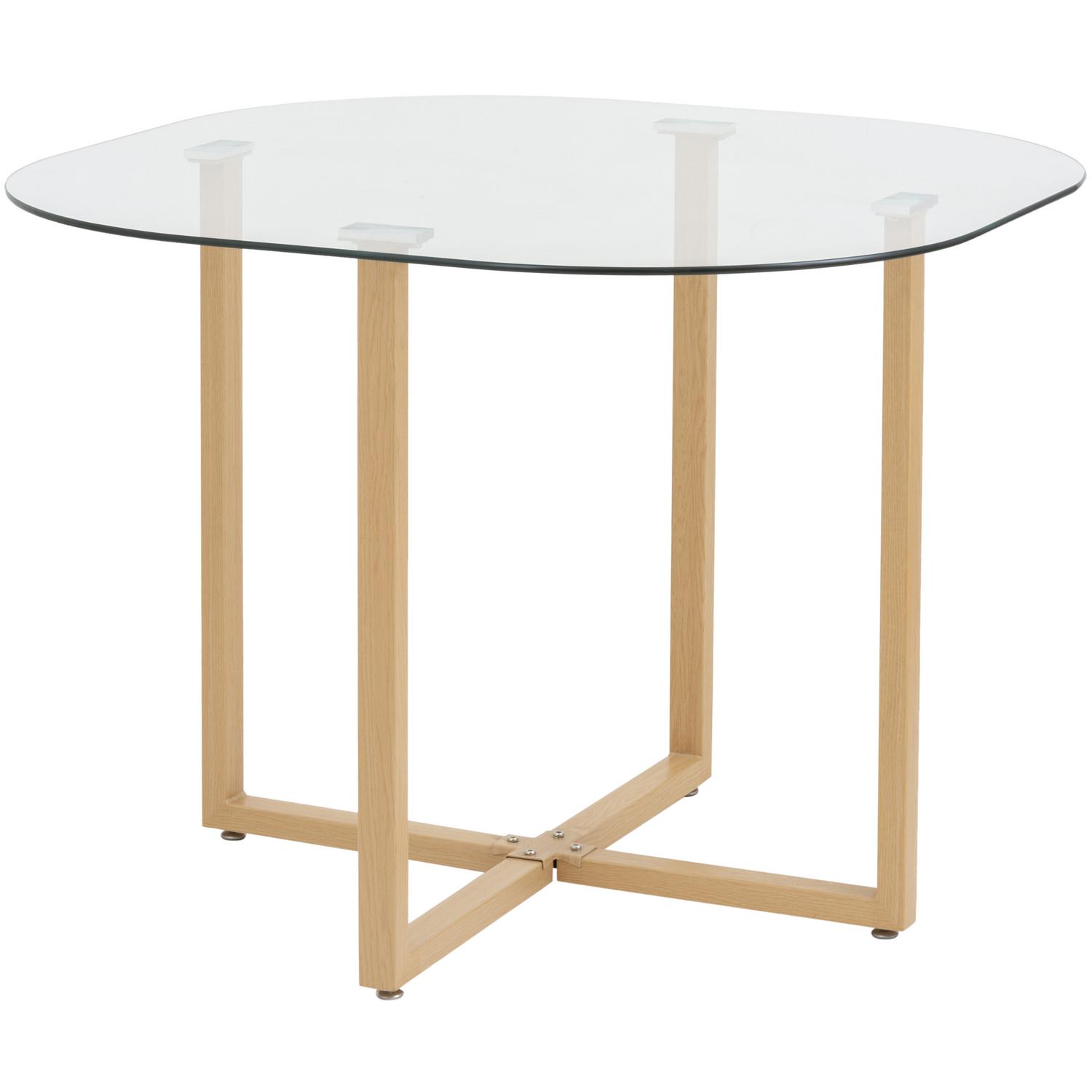 Comedor Graph 4 Sillas Mesa Rectangular 100x100x75 cm Natural/Transparente