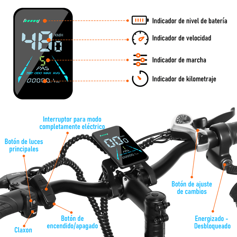 Bicicleta Eléctrica Honey Whale K7 Negro HONEY WHALE K7