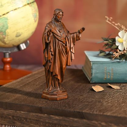 BGCOPPER - Estatua de madera de Virgen María, adorno de figura virgen católica, regalo religioso para decoración del hogar, Navidad, 8.6 pulgadas
