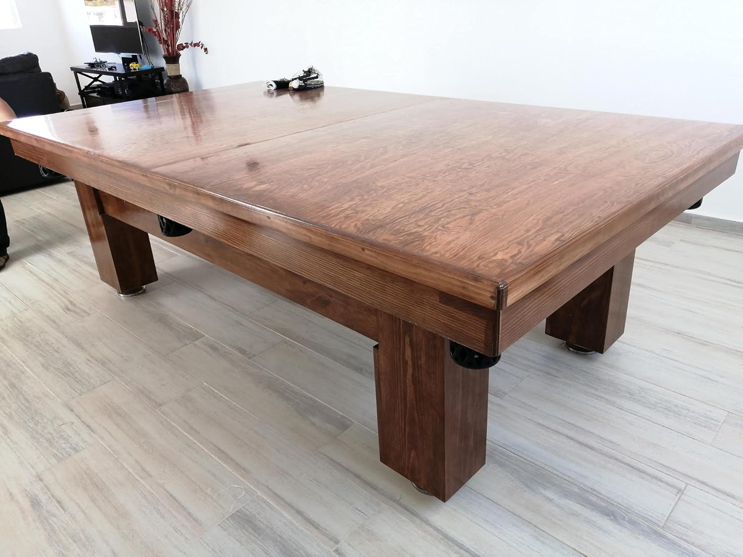 Mesa de Billar con Cubierta para Comedor Hecha a Mano en México Mesas Profesionales (Rojo)