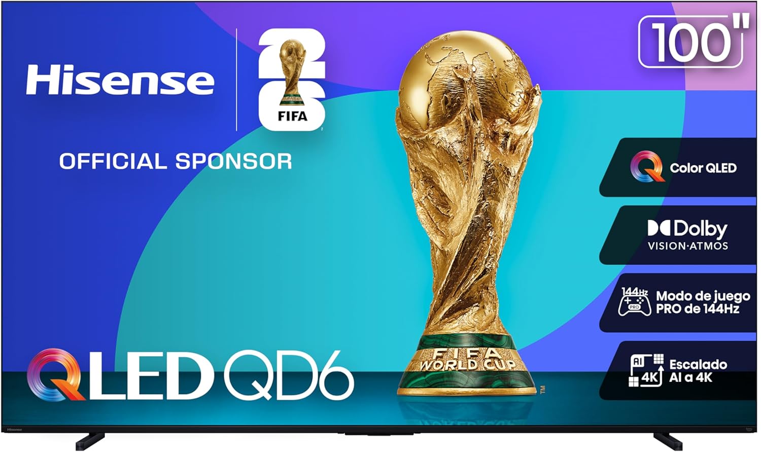 Hisense Television QD6QFM (Modelo 2025) Pantalla 43 Pulgadas,QLED Smart Fire TV UHD 4K,Control Remoto por Voz con Alexa,Escalado AI a 4K,Dolby Vision Atmos, Modo de Juego Plus