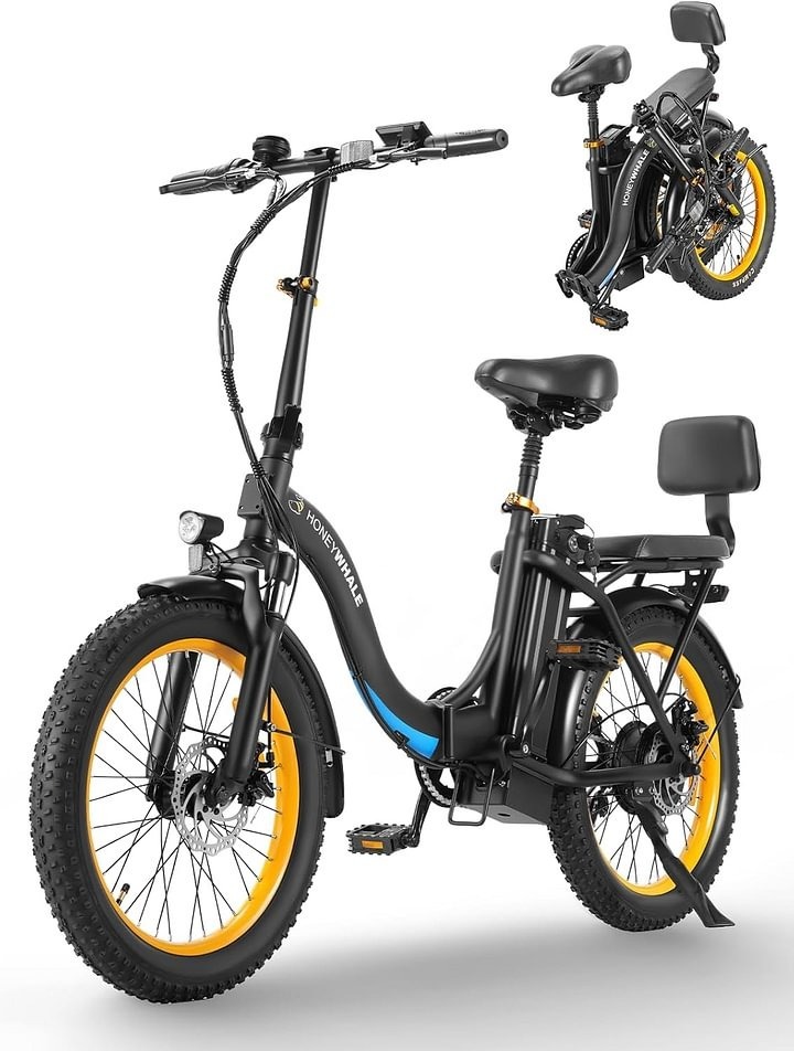 HONEYWHALE BW02 Bicicleta Electrica Plegable para Adultos, Potencia Máxima del Motor 790W, Velocidad Máxima 40KM/H, Autonomía 40-45KM, Batería (48V, 10.4AH), Scooter de Movilidad
