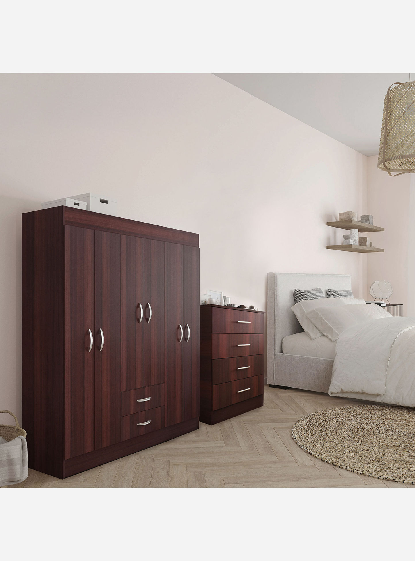 Set Muebles Dormitorio Clóset Trancura + Cómoda Fénix