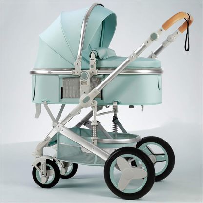 NOVANGUA Carriola para Bebé con Diseño de Amplia Vista, Llantas de Caucho a Prueba de Explosiones, Sistema de Amortiguadores Atenuantes, Asiento con Dirección Ajustable, Reclinable Multi Posición, Toldo Protector Solar, Ventana de Ventilación, Estructura