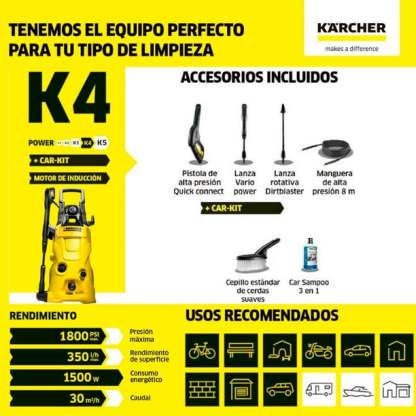 Hidrolavadora Eléctrica Karcher K 4 Car