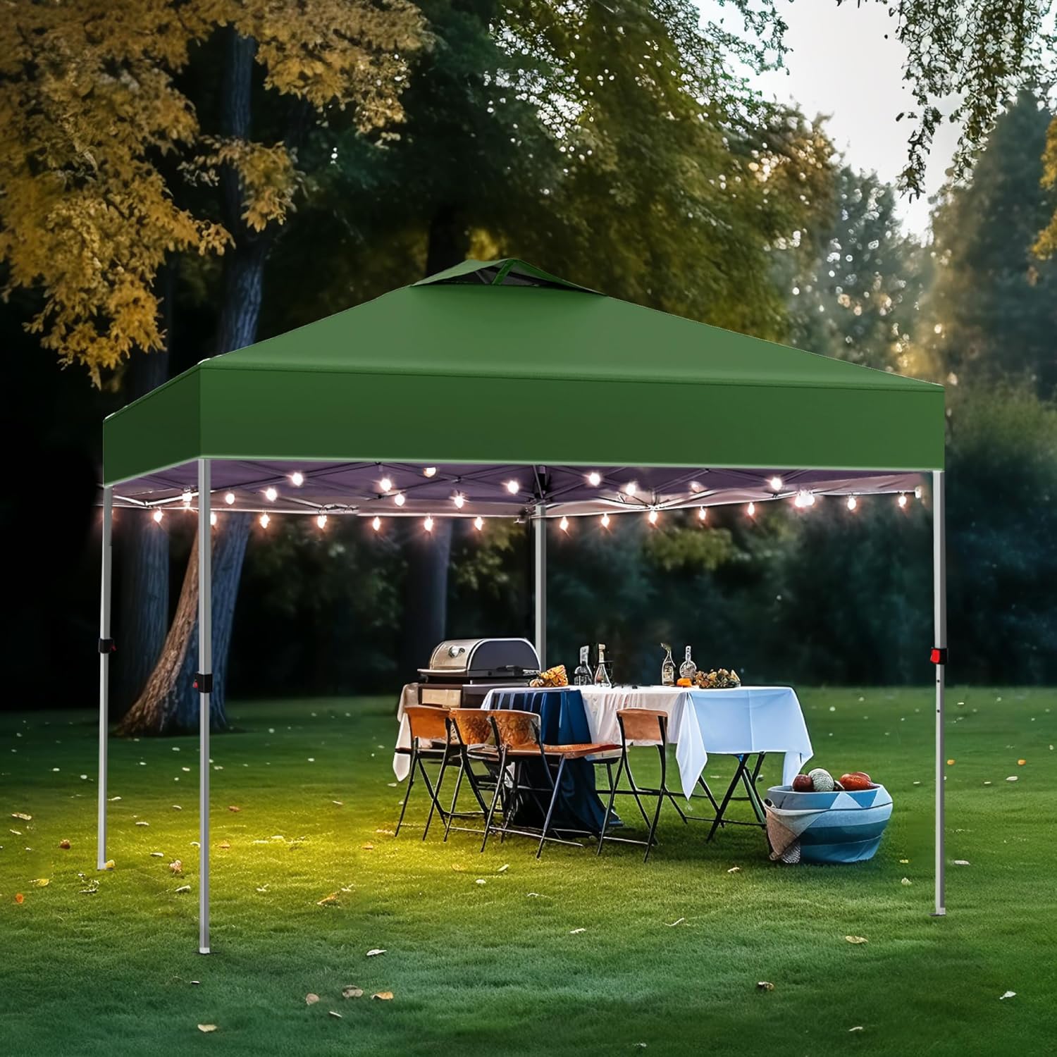 PHI VILLA - Toldo parasol con bloqueo UV de 4 x 4 m con kits de herramientas, pantalla de cenador para patio al aire libre, eventos de jardín, marrón-Clavijas de tierra para tienda de campaña al aire libre, clavijas para campamento con dosel