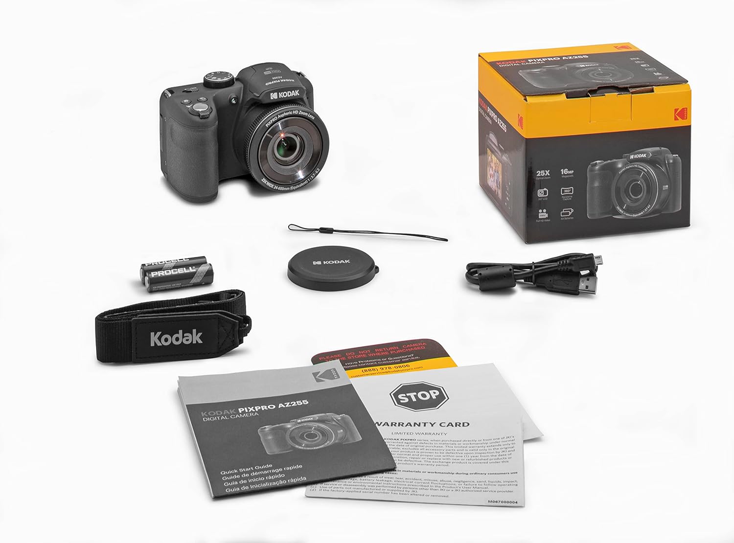 KODAK PIXPRO AZ255-RD Cámara Digital de 16 MP, Zoom óptico de 25 x 24 mm, Lente Gran Angular, estabilización óptica de Imagen, 1080P, Full HD, Video, cámara de vlogging LCD de 3 Pulgadas (Rojo)