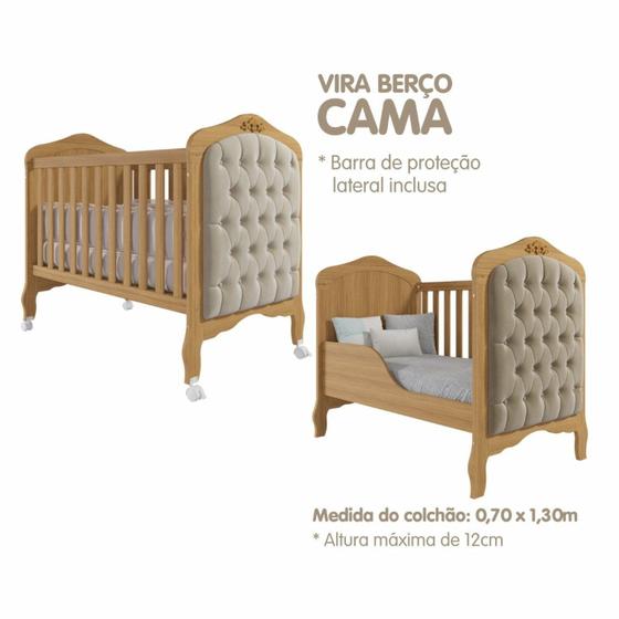 Minicama tipo cuna con muebles capitoné Alegria Espresso