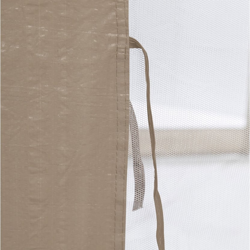 Toldo de restaurante color topo con mosquitera apto para terraza exterior patio 3 x 3 m