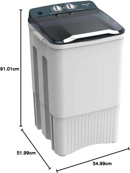 Hisense WSFF1501 Lavadora Semiautomatica 15kg, Blanco/Gris