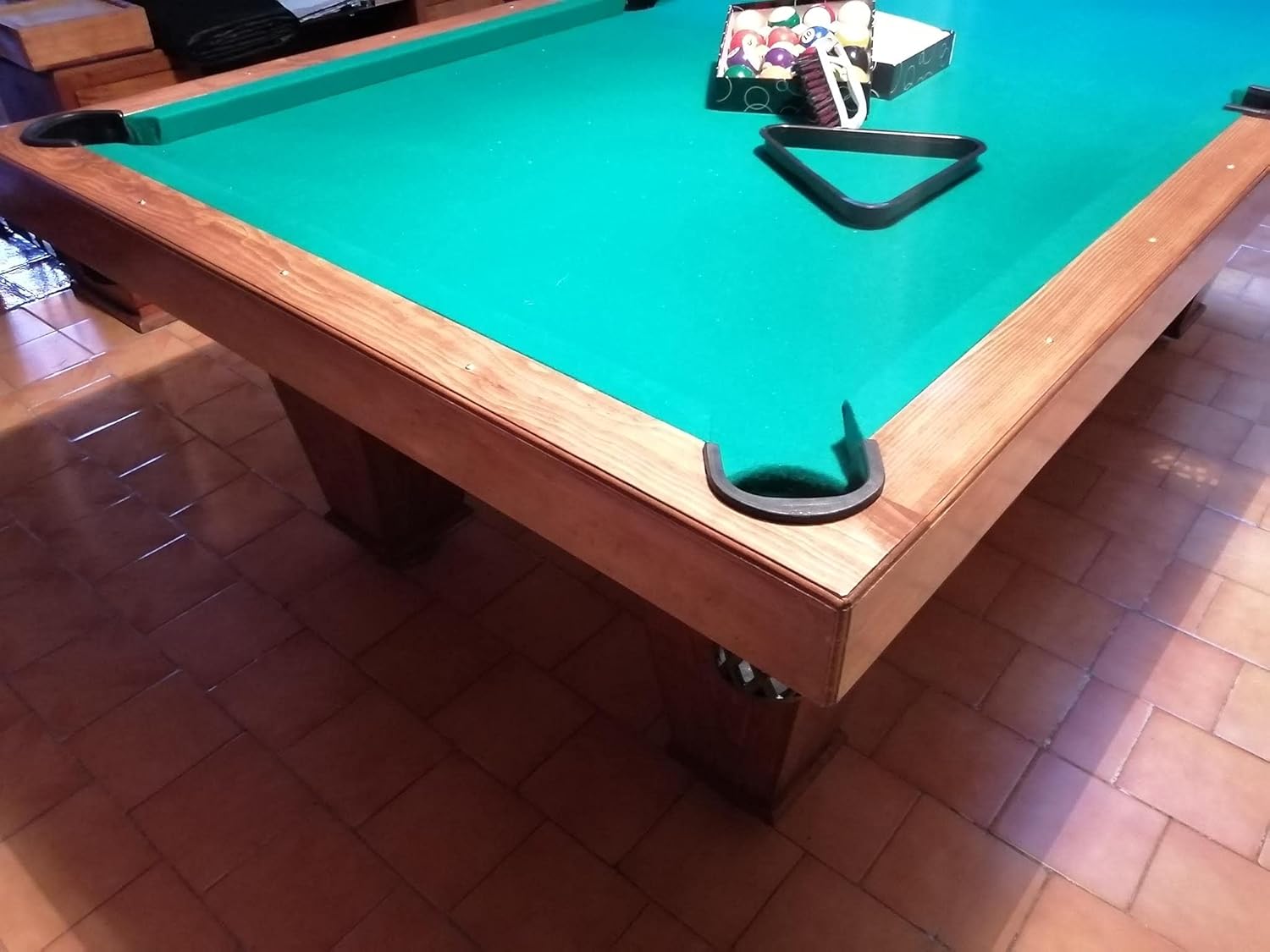 Mesa de Billar con Cubierta para Comedor Hecha a Mano en México Mesas Profesionales (Rojo)