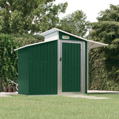 Cobertizo de jardín verde 270x130x208,5 cm acero galvanizado