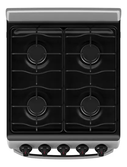 Estufa Mabe Em5032baps1 A Gas 4 Quemadores Plateada 120v Puerta Con Visor