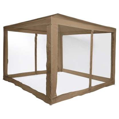 Toldo de restaurante color topo con mosquitera apto para terraza exterior patio 3 x 3 m