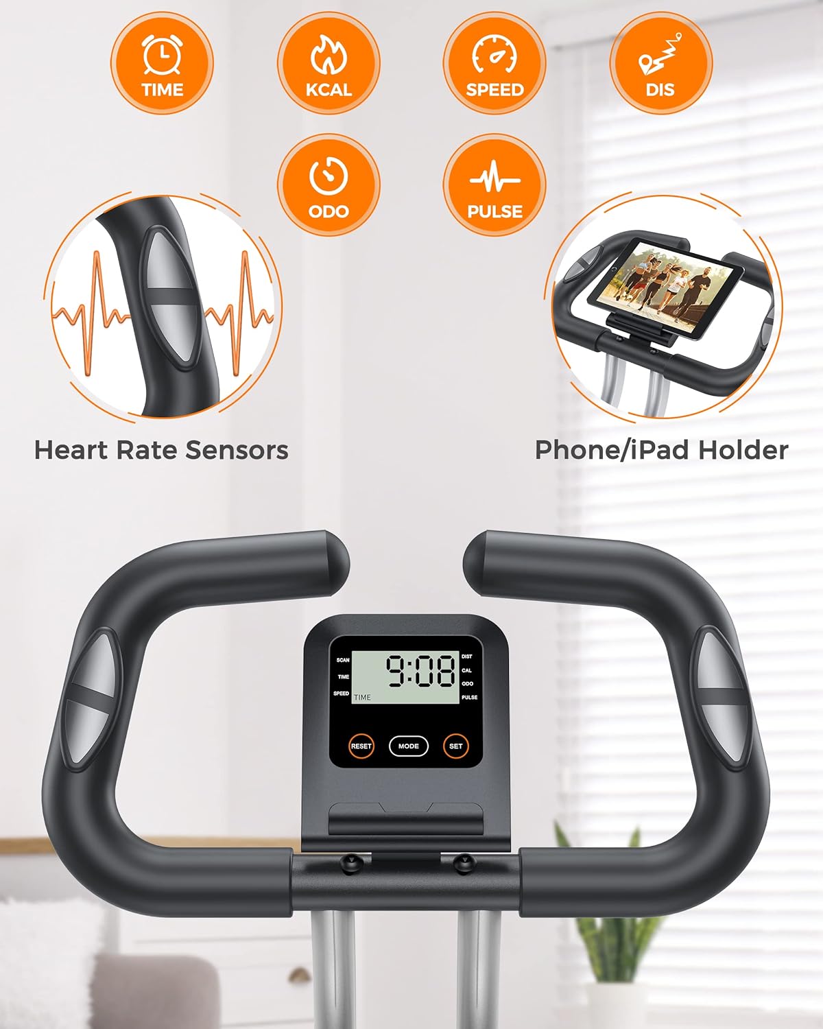 YOSUDA Bicicleta estática plegable 2 en 1 para personas mayores de 270 libras, bicicleta X magnética con 8 niveles de resistencia, para entrenamiento de gimnasio en casa
