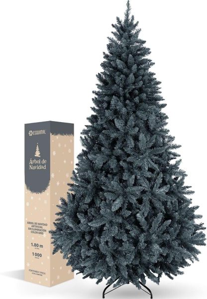 ESQUIMAL Árbol de Navidad Frondoso Pino Navideño Plegable, Cedro del Himalaya (Verde, 2.2 m)