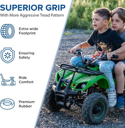 AlveyTech - Neumático de 13 x 5.00-6 con banda de rodadura Knobby Q129 para ATV, Go-Kart y Dune Buggy (juego de 4) - Neumáticos sin cámara de repuesto para quad, 4 ruedas y mini bicicletas como