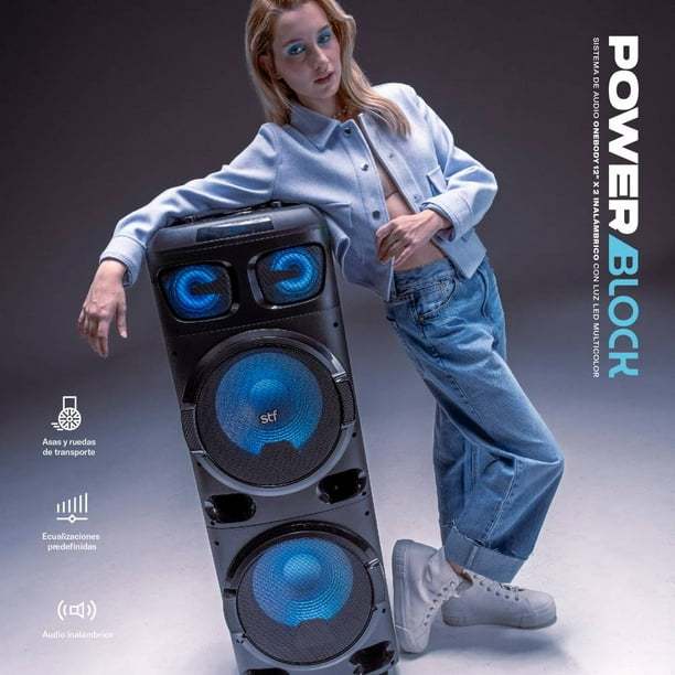 Bocina Inalámbrica STF Bafle Power Block 60,000 W 12" x2
