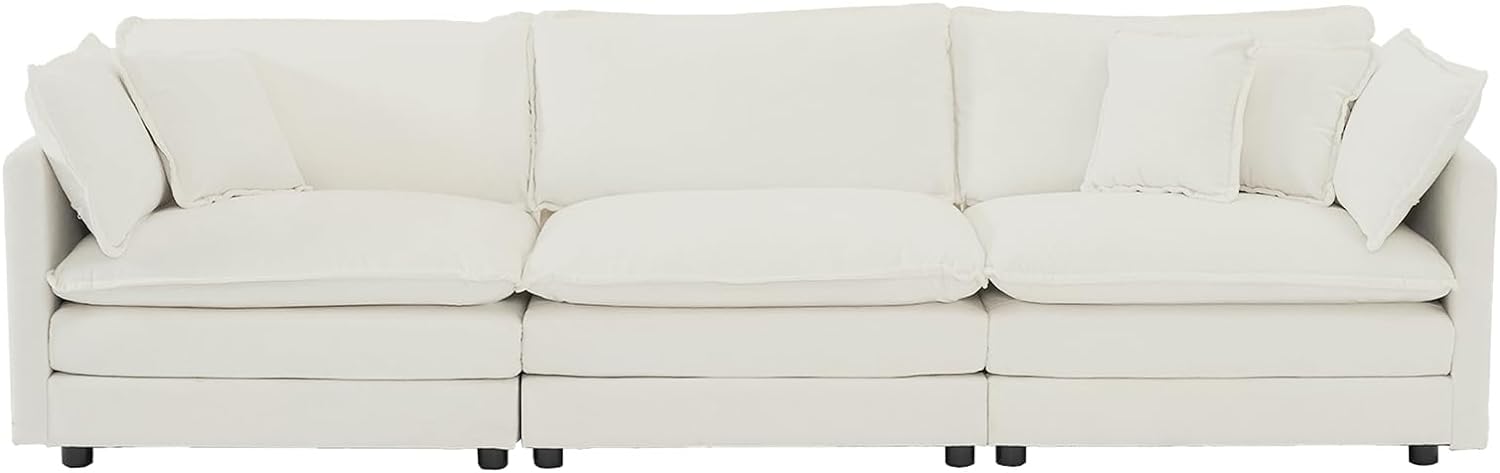 Neylory - Sofá de dos plazas con 2 almohadas para sala de estar, recámara, departamento, 2 plazas de felpilla para asiento profundo