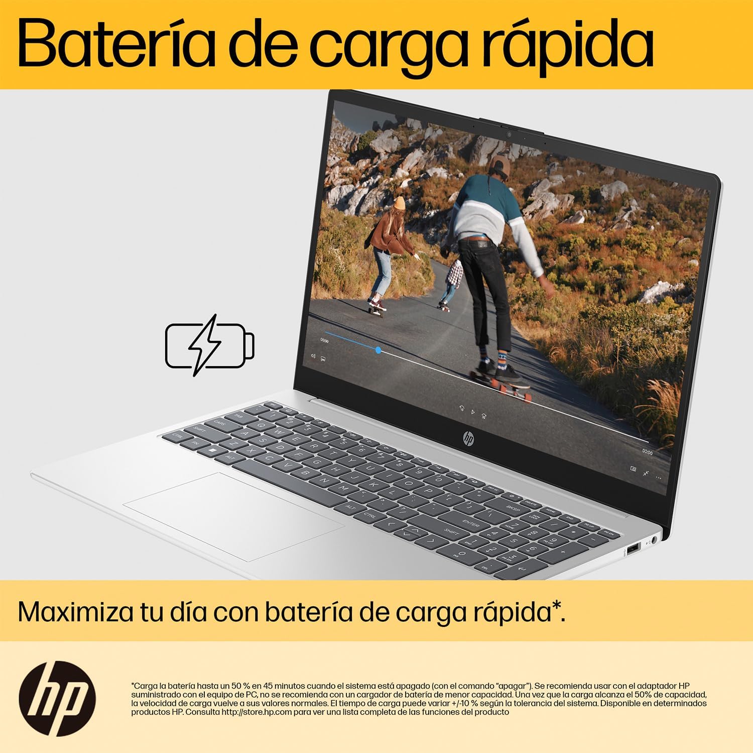 HP Laptop 15-fc0080la, AMD Ryzen 7, 16 GB, 512 GB SSD, 15.6, HD, Windows 11 Home, Teclado en Español, Garantía México, Plateado | Microsoft 365 Personal 12 Meses + Curso Multilenguajes
